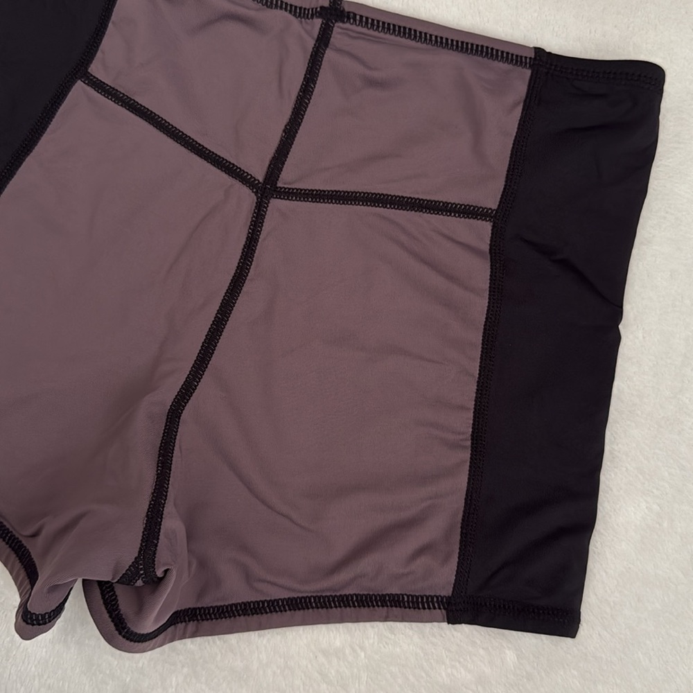 L*Space | Verona Reversible Swim Short Active Bikini Bottom Black/Purple (S) - Picture 15 of 16